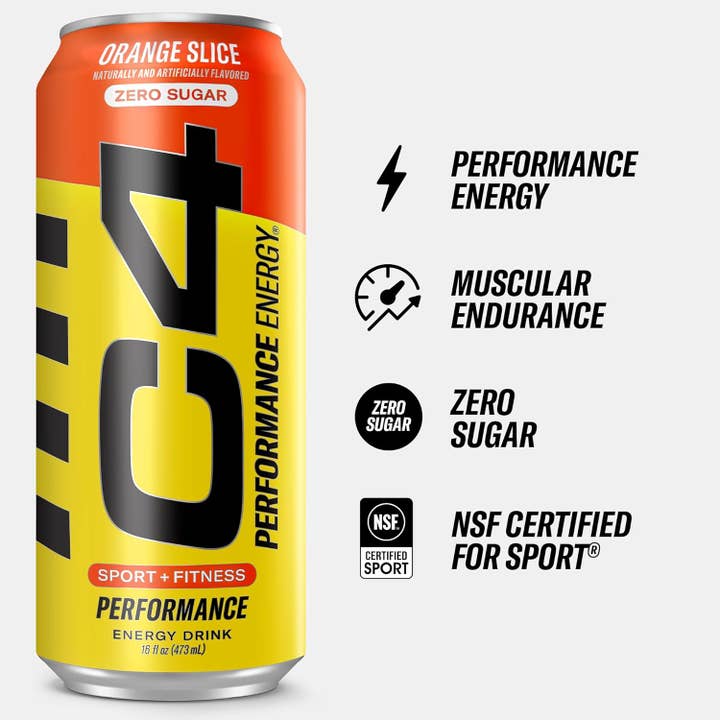 I Got Your Candy - Wholesale Sports/Energy Drink - C4 Performance Energy Carbonated Orange Slice 16oz - 12ct4