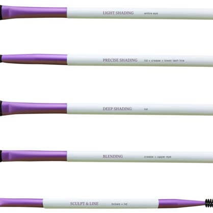 Vera Mona - Wholesale Makeup Brush Set - INSTRUCTIONAL 5-Unit EYE BRUSH SET