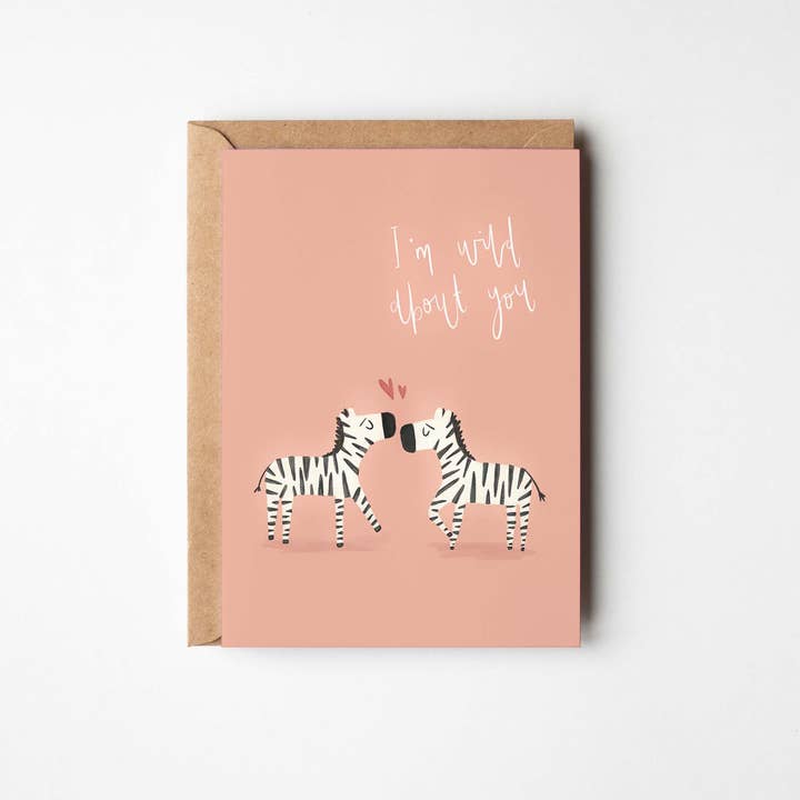 Cartão A6 do Aniversário Zebra/Dia dos Namorados por atacado de Mint and Pickle