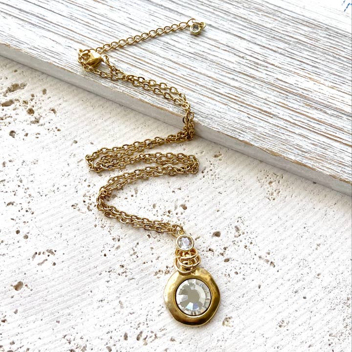 VB&CO Designs Handmade Jewelry - Wholesale Pendant/Charm Necklace - Swarovski Crystal necklace, bridal, boutique, salon,gold6