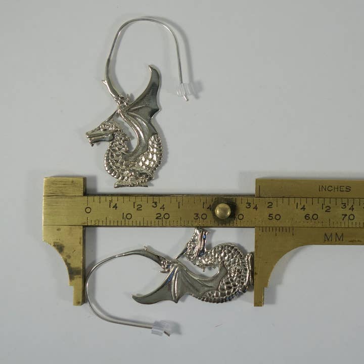 Ajmer by Jodi - Wholesale Dangle Earrings - Dragon Earrings~ Yellow or White Brass with Sterling wires8