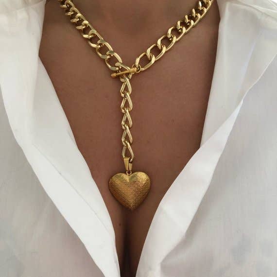 Christina Christi – Colar pingente/pendente por atacado – Colar com foto de coração dourado