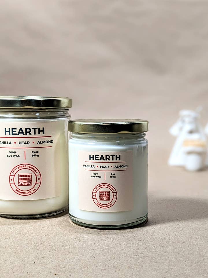Hearth Vanilla Pear & Almond Jar Candle for wholesale by City Candle Company