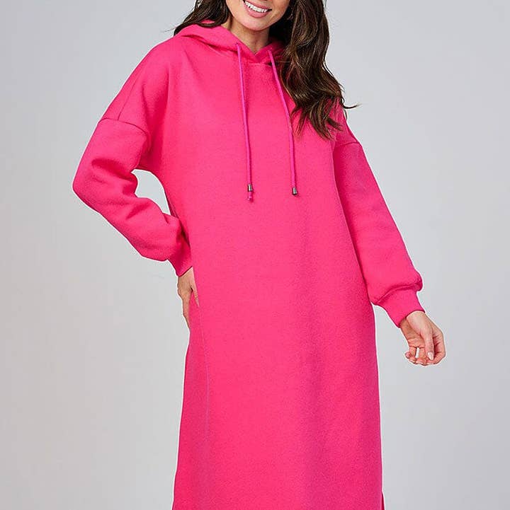 ROUSSEAU – Vestido - Mulher por atacado – VESTIDO MAXI COM CAPUZ, MANGA COMPRIDA E BOLSO FRONTAL LISO2