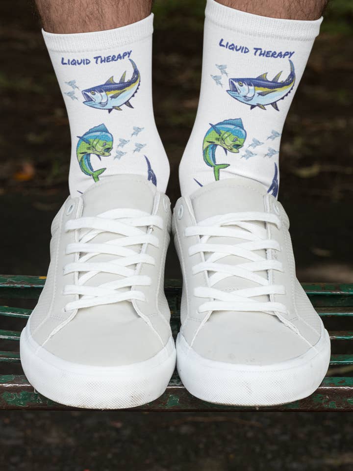 Fish On Crew Socks for wholesale by Liquid Therapy Clothing
