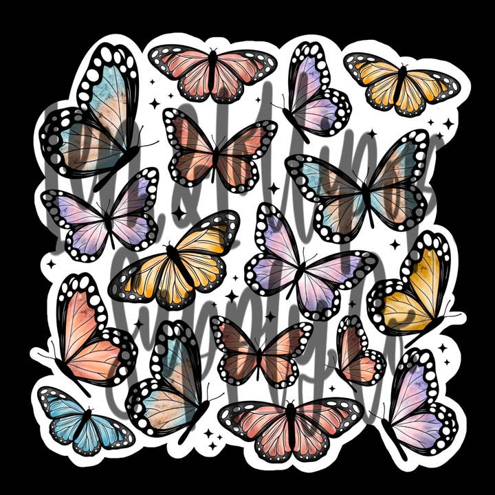 Autocollant de papillons multicolores pour la vente par Lem&Lollipops Supply Co. LLC