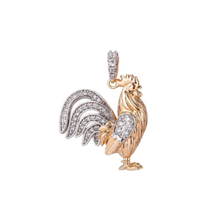 Colgante de Gallo en Oro Relleno de 18k con Charm de Circonita Cúbica CZ H-881 para venta al por mayor de Aim Eternal