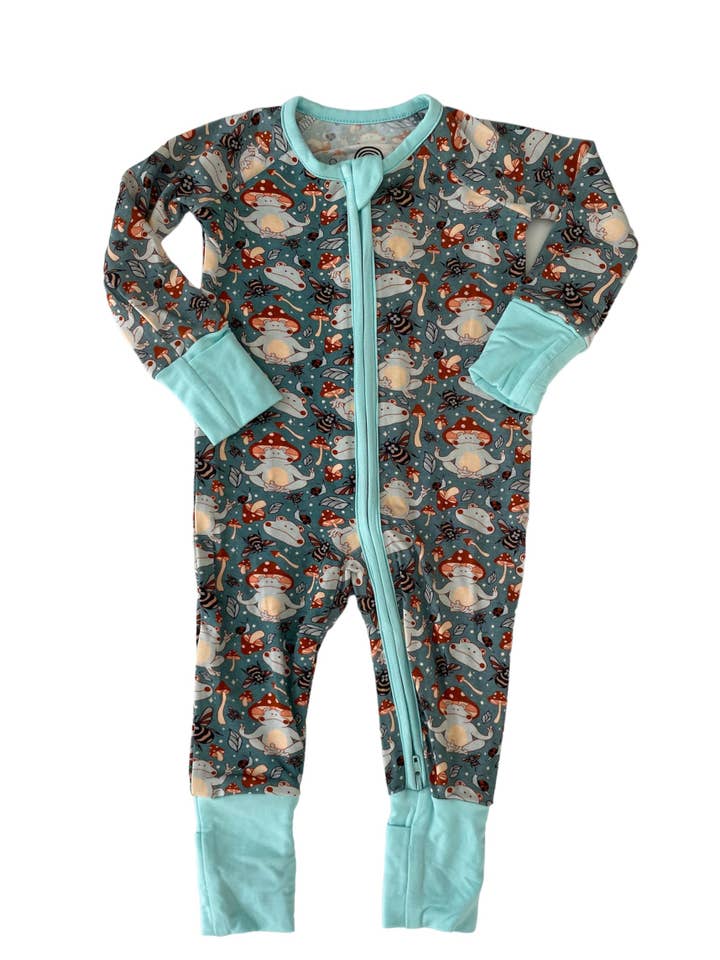 Sunshine Luckies - Vente Grenouillère – bébé - Pyjama zippé en bambou Toad-ally Zen1