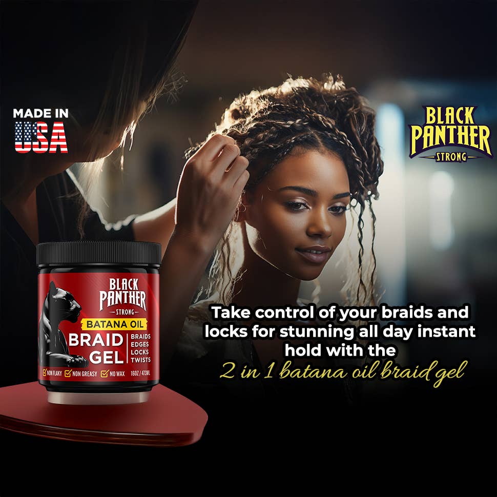 blackpantherstrong - Vendita all'ingrosso Gel/Mousse per acconciature - Gel per Treccine all’Olio di Batana 2-in-1 - Condizionante durante l’Intreccio4