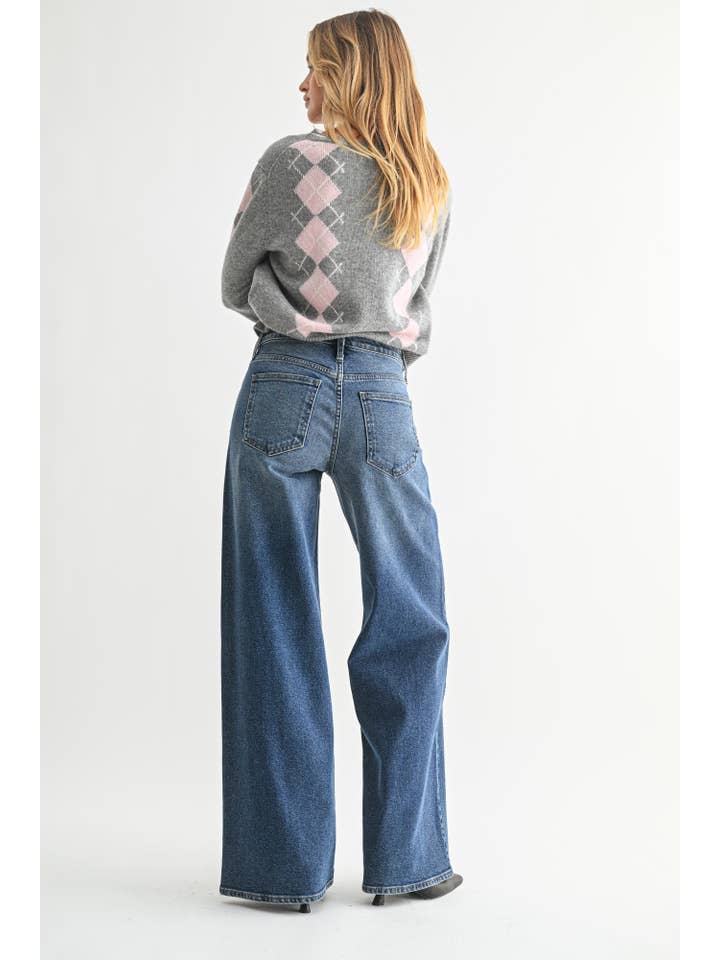 JUST BLACK DENIM - Wholesale Jeans – Women’s - BP474J - DK - Ultra Wide Leg3