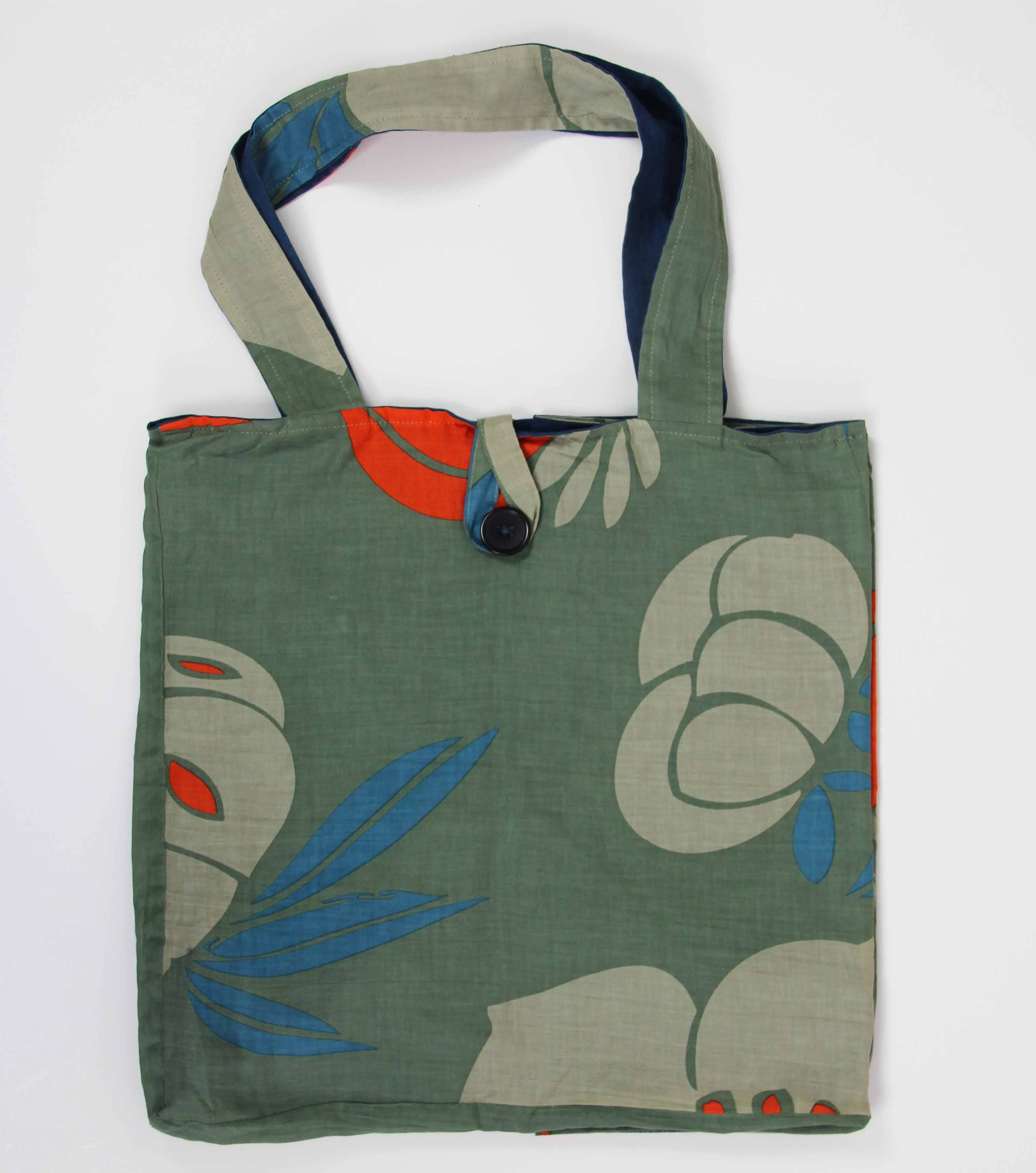 Les Belles Vagabondes - Wholesale Beach Bag - Upcycled cotton tote bag Poppy Khaki3
