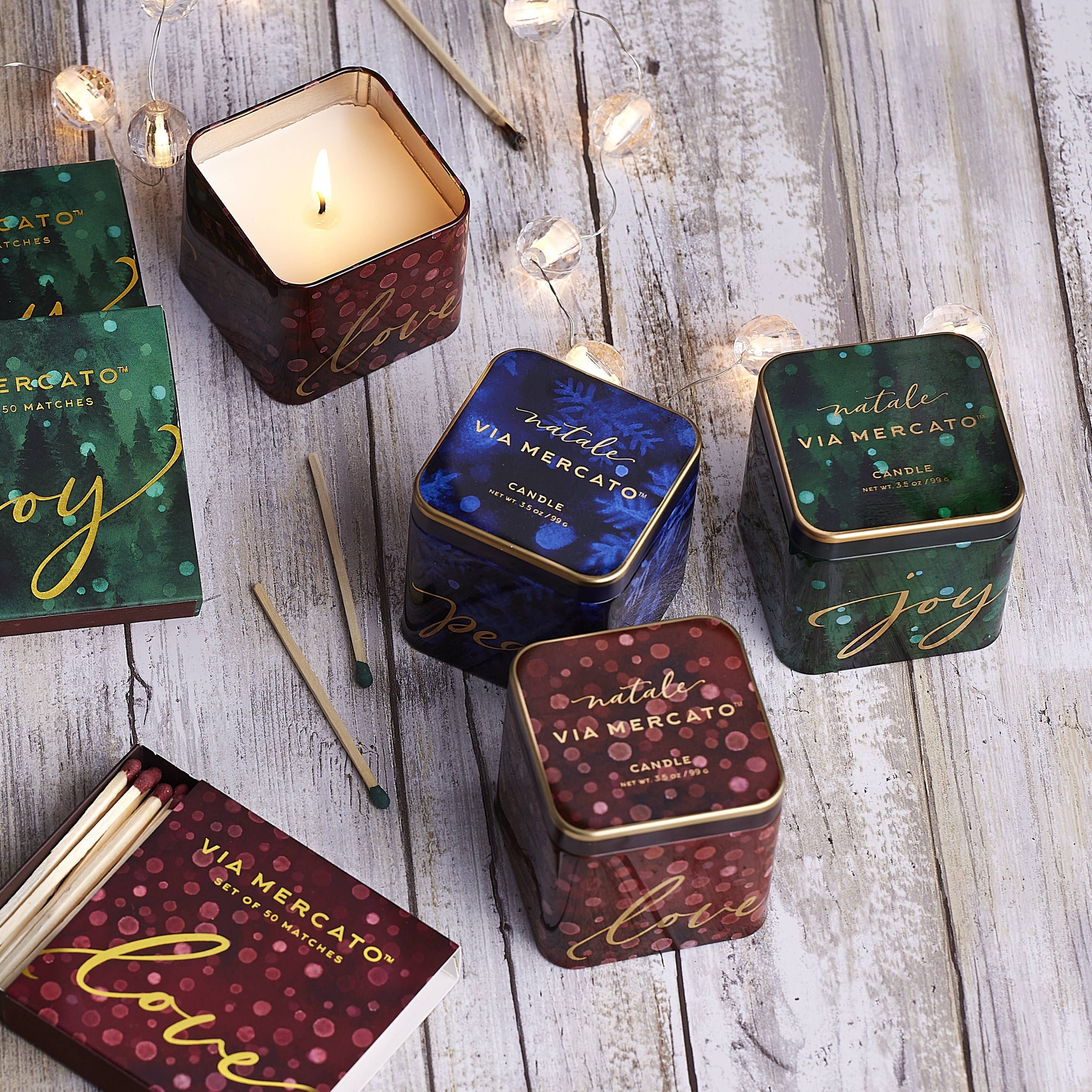 European Soaps - Wholesale Jar/Filled Candle - Natale Square Candle - Love1