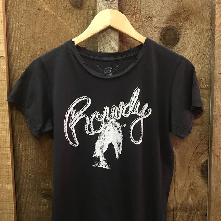 Bandit Brand - Wholesale Screen Printed T-Shirt - Women's - Rowdy Womens Tee Blk/White0