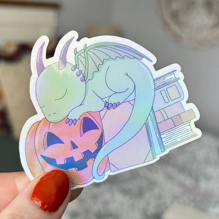 Autocolante de Halloween de Dragão de Fantasia e Livros por atacado de Phoenix Rose Creations