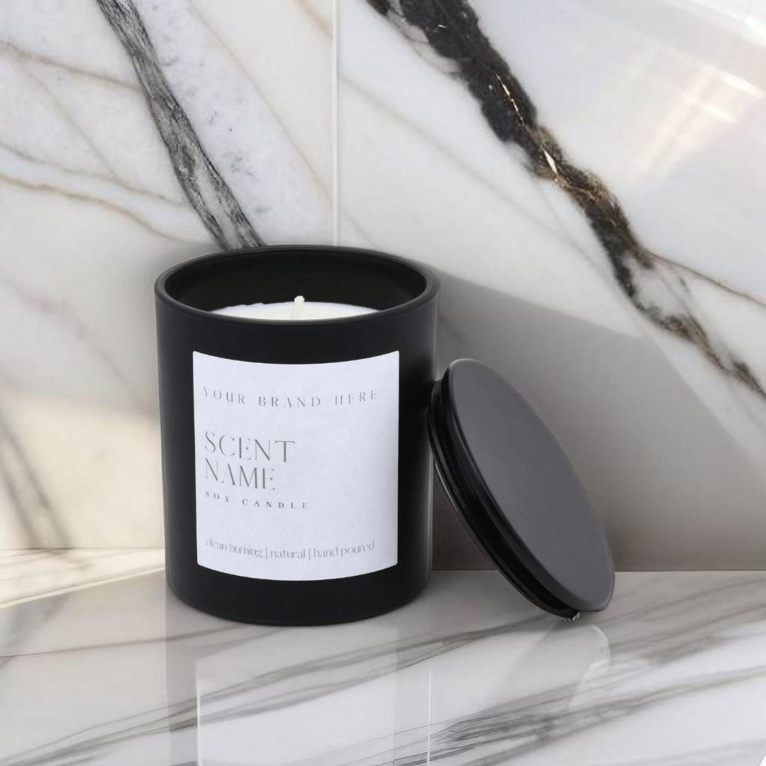 River Birch Candles - Wholesale Jar/Filled Candle - 10oz Unlabeled Black Matte  Jar Soy Candle Private Label4