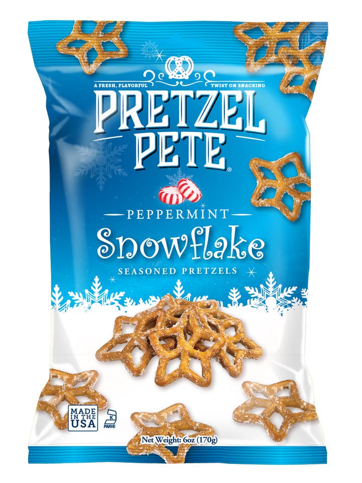 Peppermint Snowflakes (Seasonal) 6oz for wholesale by Pretzel Pete