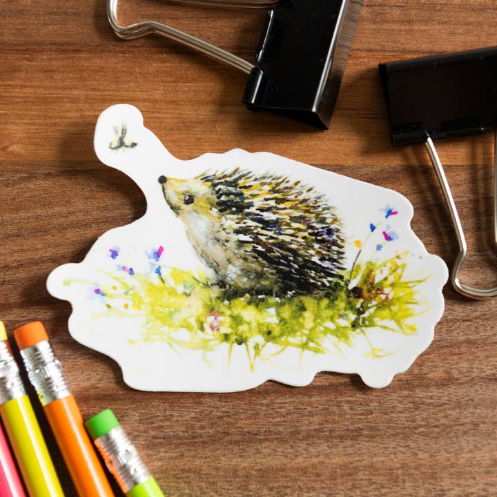 Pegatina de erizo Pegatina de puercoespín lindo Pegatina de abeja Bosque para venta al por mayor de Alla Dickson Art