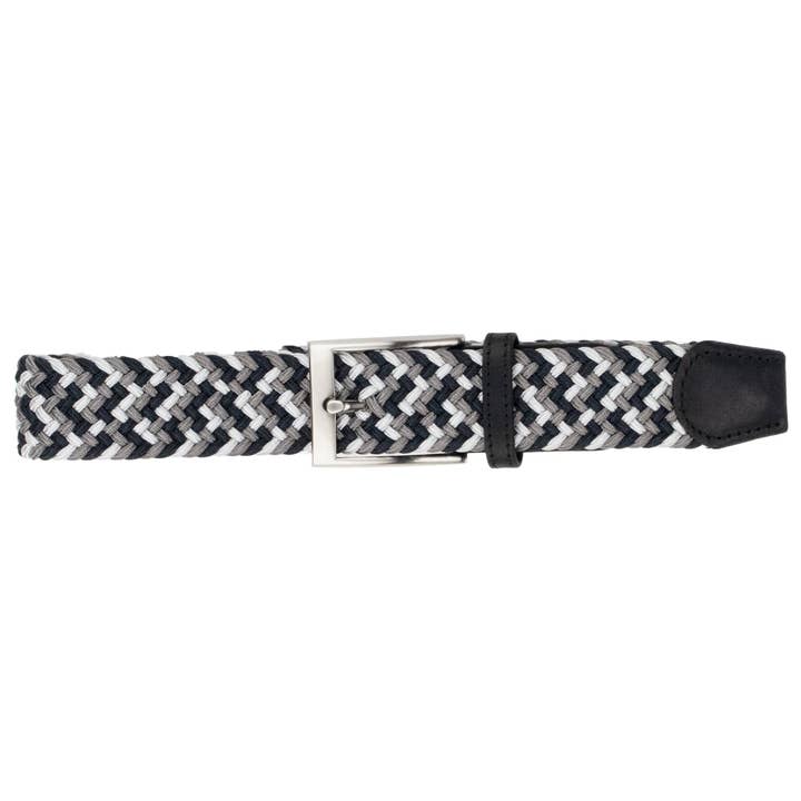 Charcoal, Silver, & Black Elastic Belt for wholesale by DIBI