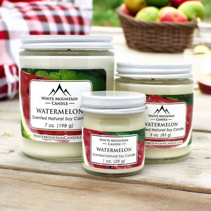 Watermelon Handcrafted Soy Candles for wholesale by White Mountain Candle
