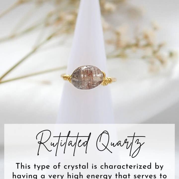 Divine Dulcet - Wholesale Single Stone/Solitaire Ring - 24 Karats Natural Crystals Hand Wired Solitaire Ring