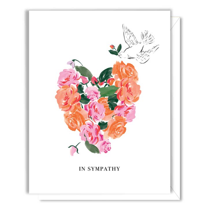 Carte de condoléances Colombe & Roses pour la vente par Driscoll Design