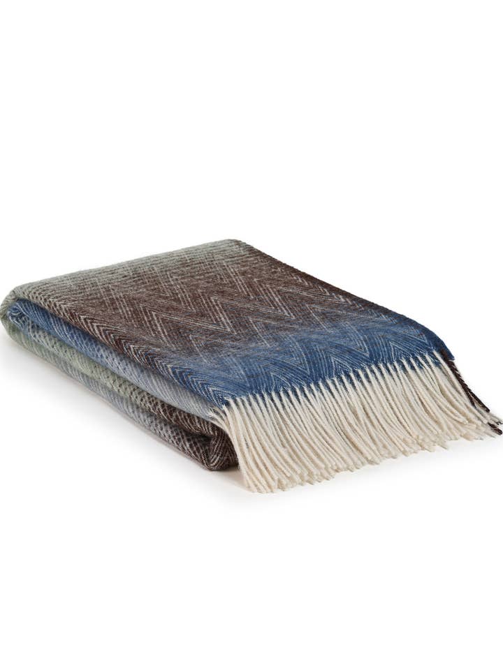 Wool Throw Blanket MISSONI Acqua - multi-colored blue for wholesale by MoST