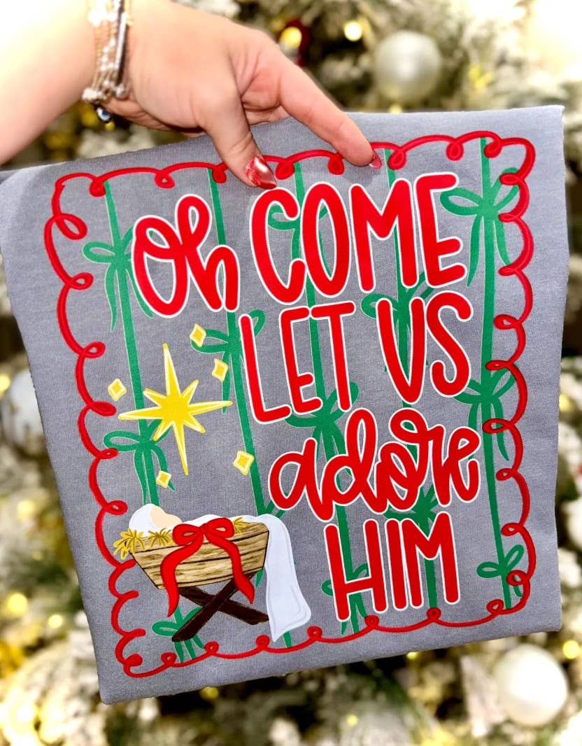 Funky Monkey - Wholesale T-Shirt (Graphic) - Women's - Oh Come Let Us Adore Him Short Sleeve Tee