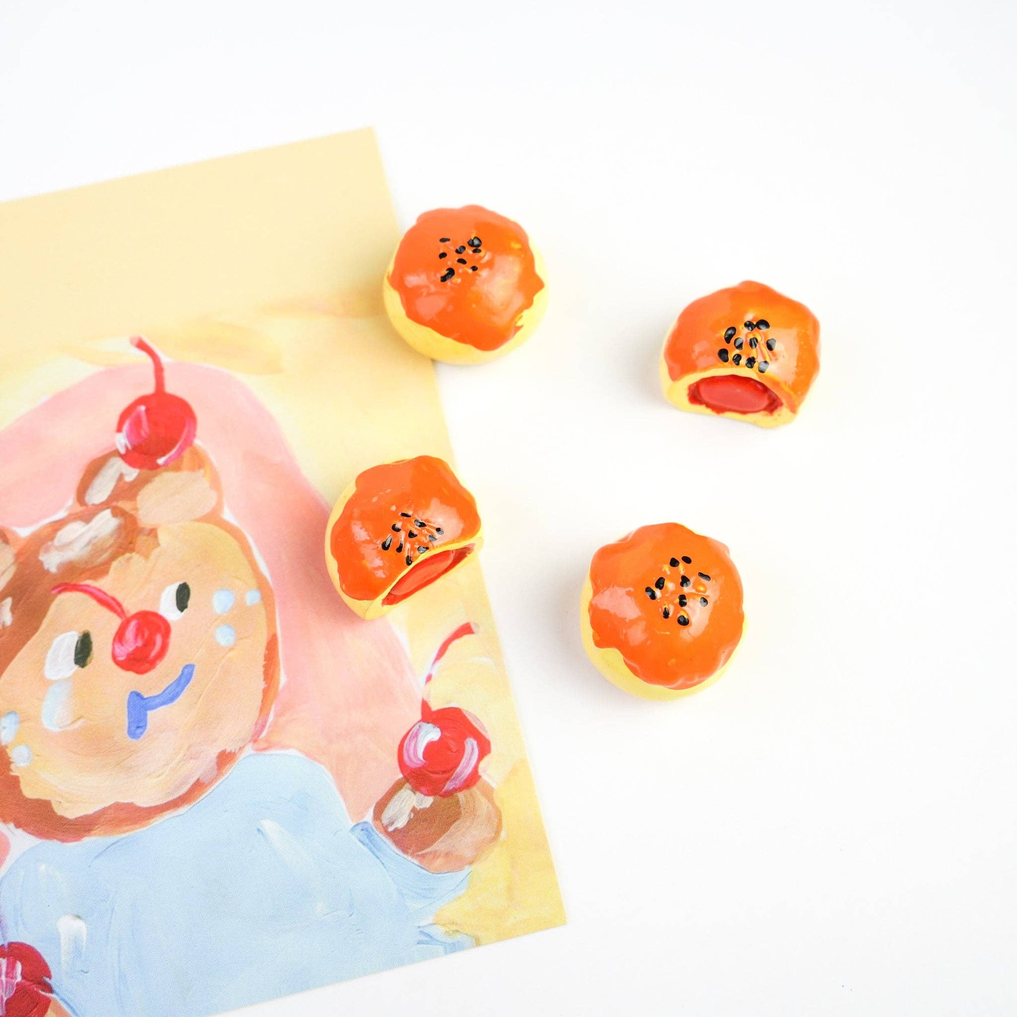 Mini Story Co - Wholesale Lapel Pin/Button - Dan Huang Su Pin | Miniature Taiwanese Mooncake Pastry Brooch | Chinese Dessert Pin | Asian Food Badge | Salted Egg Yolk Mooncake Accessory4