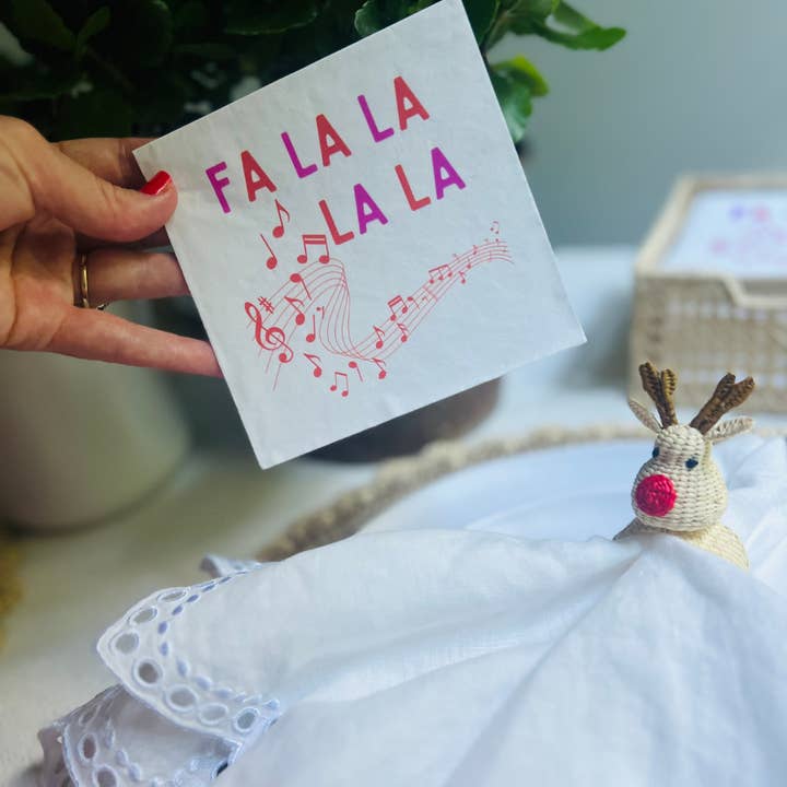 Sunshine Daisy LLC - Wholesale Disposable Napkin - Fa La La Cocktail Paper Napkins