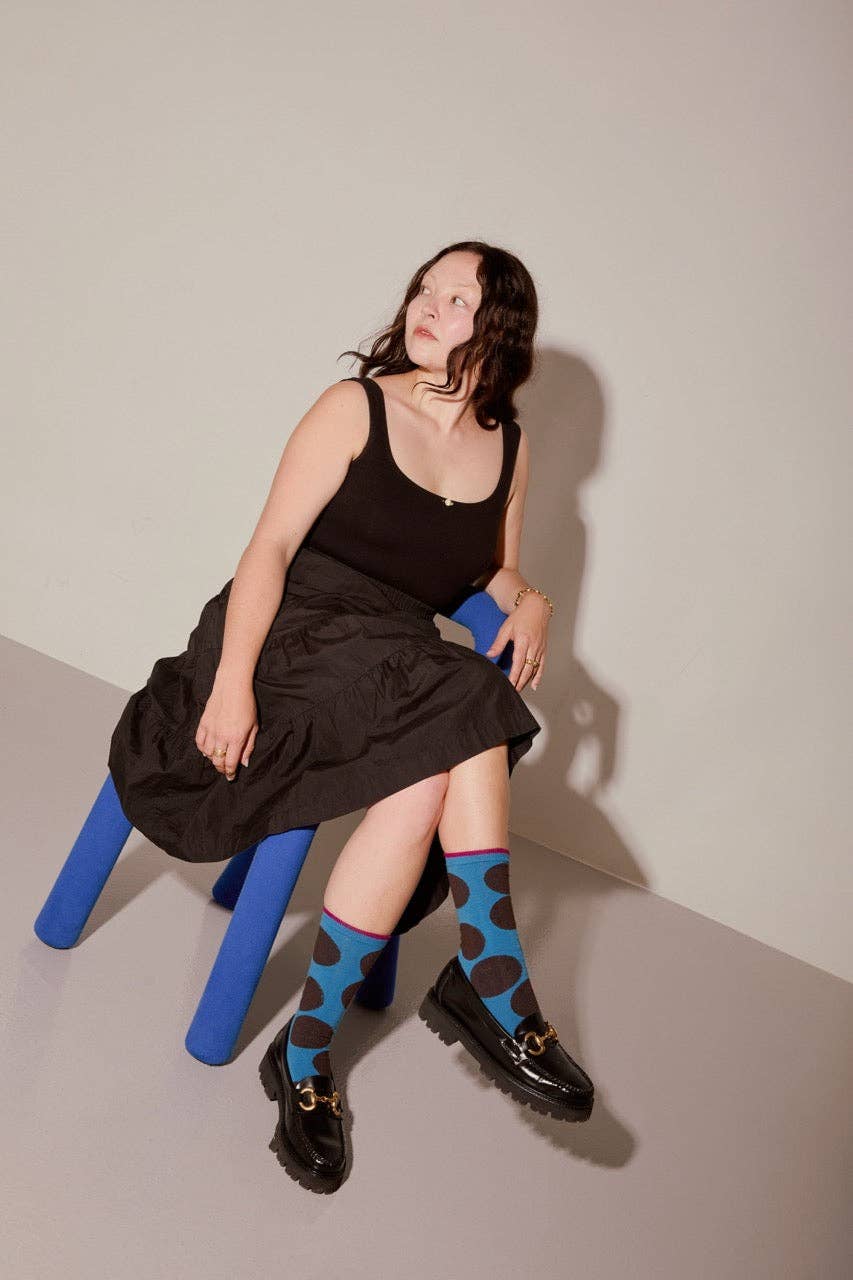 Hooray Sock Co. - Wholesale Socks - Unisex - Big Dot Blue Sock1