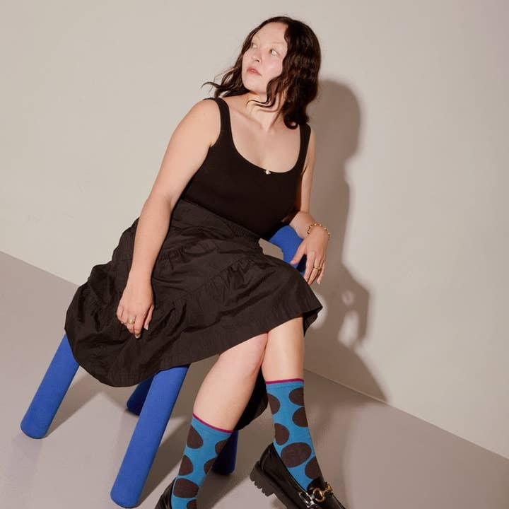 Hooray Sock Co. - Wholesale Socks - Unisex - Big Dot Blue Sock1