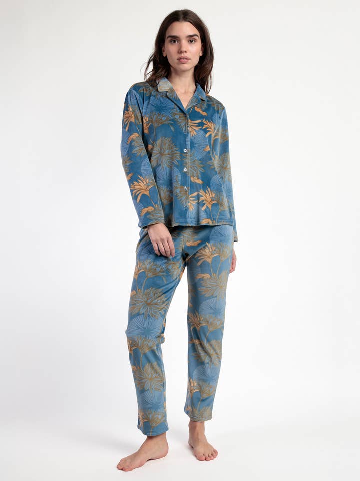 Oriental Long Pyjamas with Buttons for wholesale by ADMAS