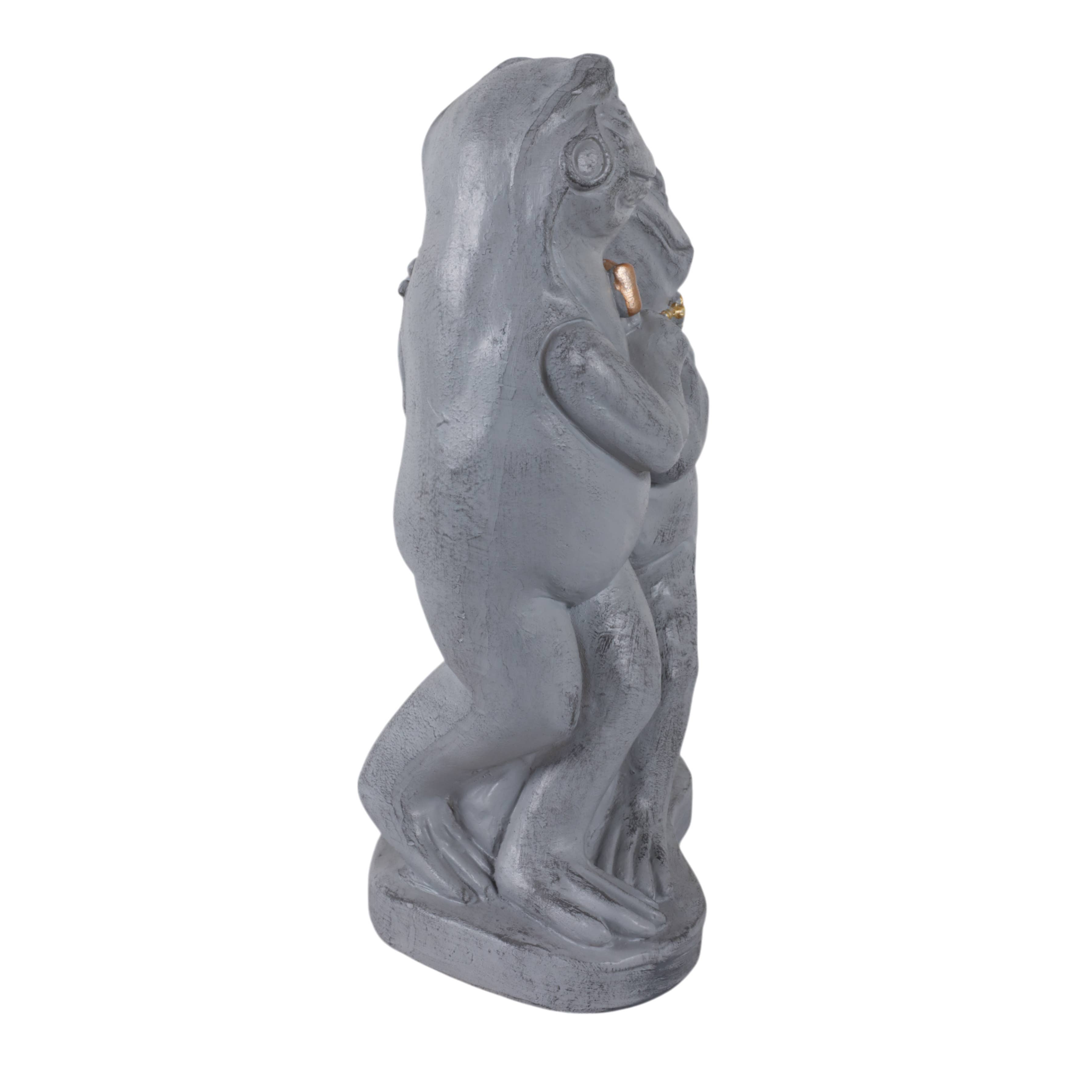 Sagebrook Home - Wholesale Versiering/decoratie voor buiten - Hars Dansend Kikkers Koppel Tuinbeeld - Grijs, 38 cm.5