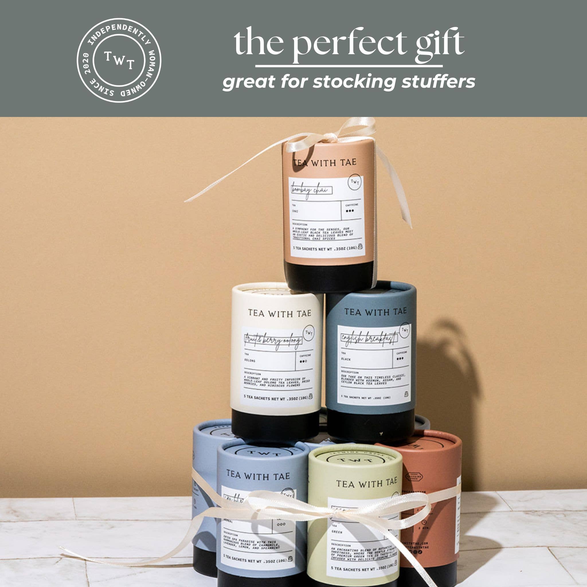 Tea with Tae - Vente Sachets de thé - Coffret mini tubes de thé noir English Breakfast (5 sachets de thé)7