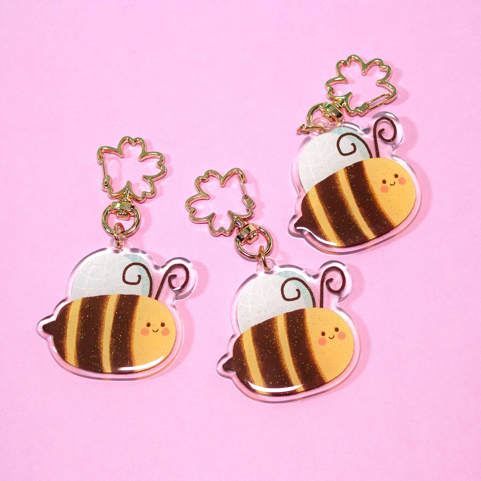 Beatrice Bee Keychain for wholesale by Whimsydew Art