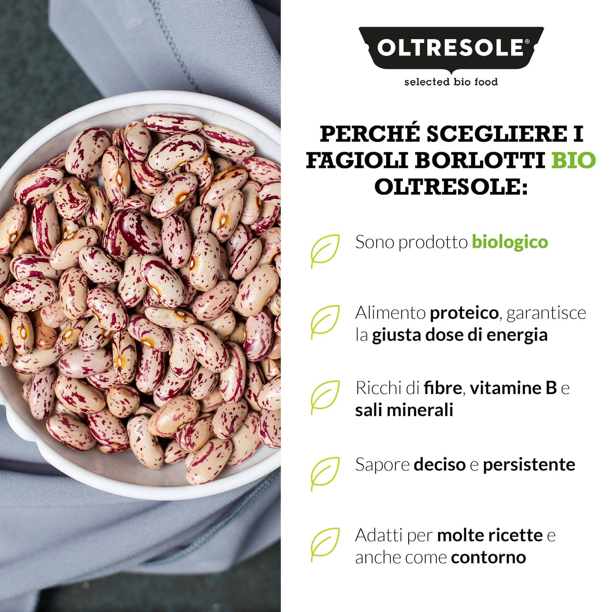 Oltresole – wholesale Bönor – Ekologiska Borlottibönor 1 kg5
