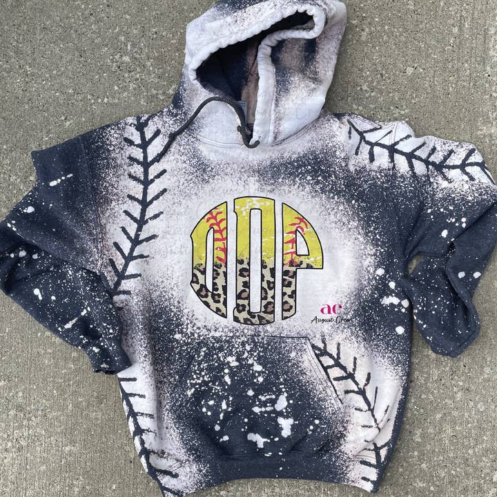 Softball Monogram|Grey| Sweatshirt for wholesale by August Crew