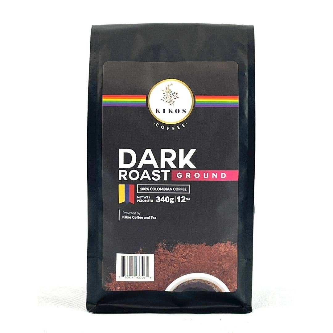 Kikos Coffee & Tea – Café moído por atacado – 12 oz Kikos Colombian Coffee - Escuro - Moído1