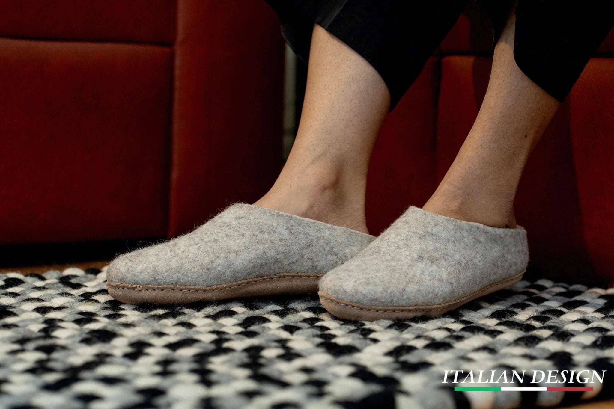 Woollyes Inc - Wholesale Slippers - Unisex - Indoor Open Heel Slippers With Leather Sole - Light Brown1