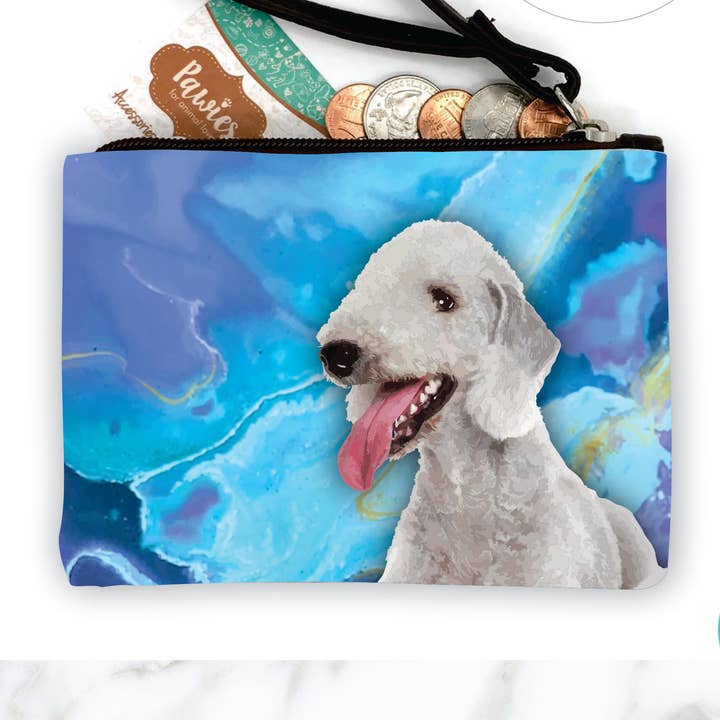 Porte-monnaie Bedlington Terrier • Présentoir au sol en option pour la vente par pawies