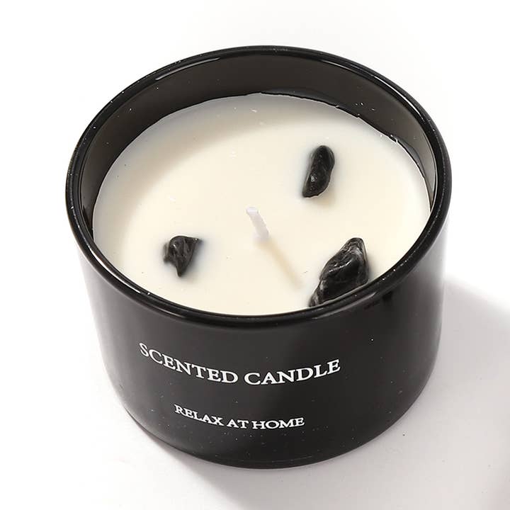 Vela de soja de vidro com cristais caixa presente preta por atacado de Once Upon A Time