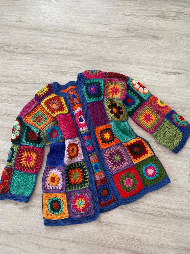 Design company-Fatma Balkir - Wholesale Cardigan - Women's - Crochet Autumn Jacket for Womens, Afghan Cardigan0