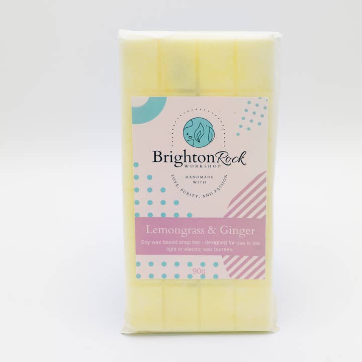 Lemongrass & Ginger Wax Melt Snap Bar for wholesale by Brighton Rock Workshop