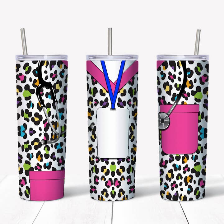 Exfoliants colorés pour guépards, 20 oz, transfert en gobelet droit pour la vente par Rustic Pineapple