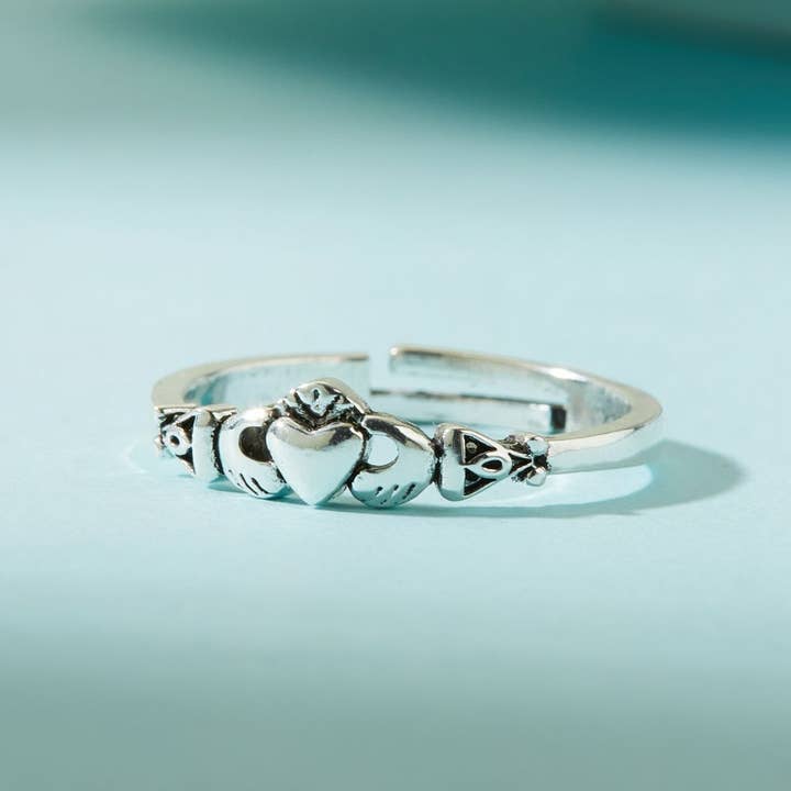 CELTIC CLADDAGH SILVER RING (ADJUSTABLE) for wholesale by Ashlen