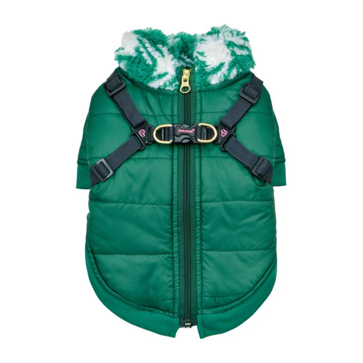 Puppia International Inc. - Wholesale Pet Coat - Dog - PINKAHOLIC XENIA DOG COAT W/ INTEGRATED HARNESS