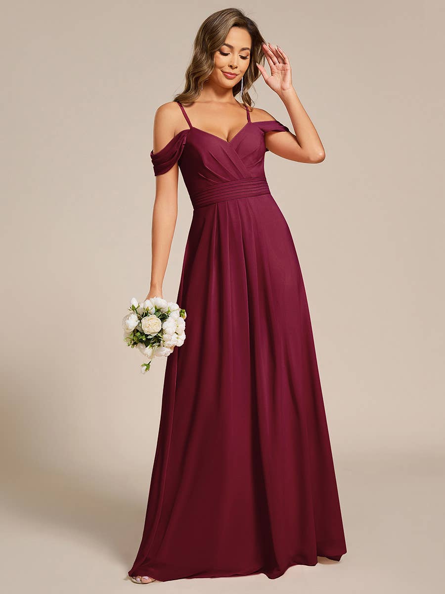 Ever-Pretty - Wholesale Dress - Women's - Straps drop-shoulder sleeve Chiffon Bridesmaid Dress4