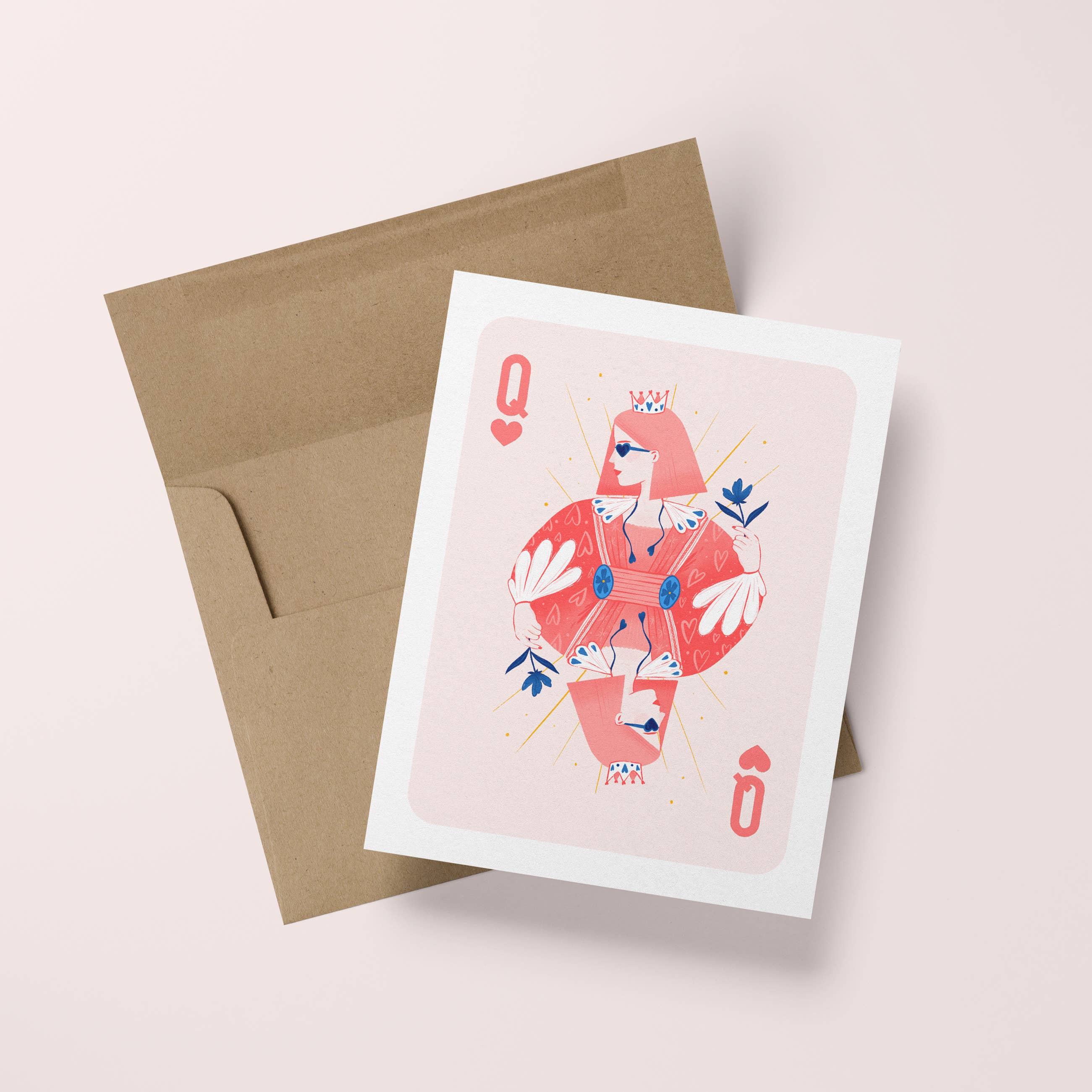 Mimosa Design - Wholesale Birthday Card - Greeting card for woman - Queen of hearts1