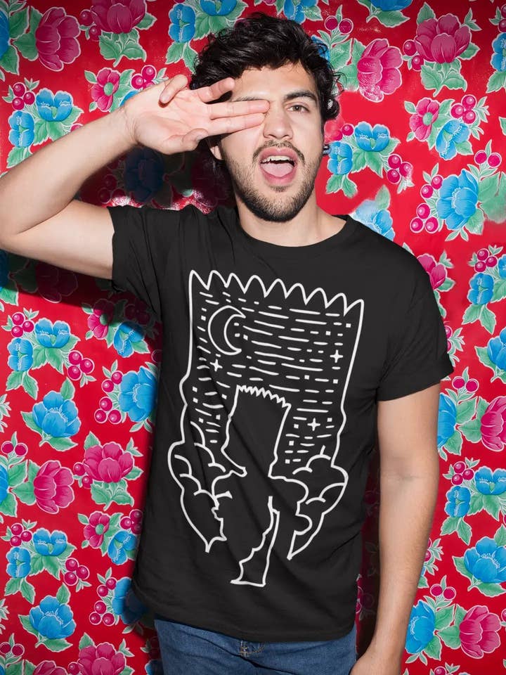 T-shirt masculina ULTRABASIC Bart Head - Naughty Rogue Boy - Personagem de desenho animado por atacado de ULTRABASIC