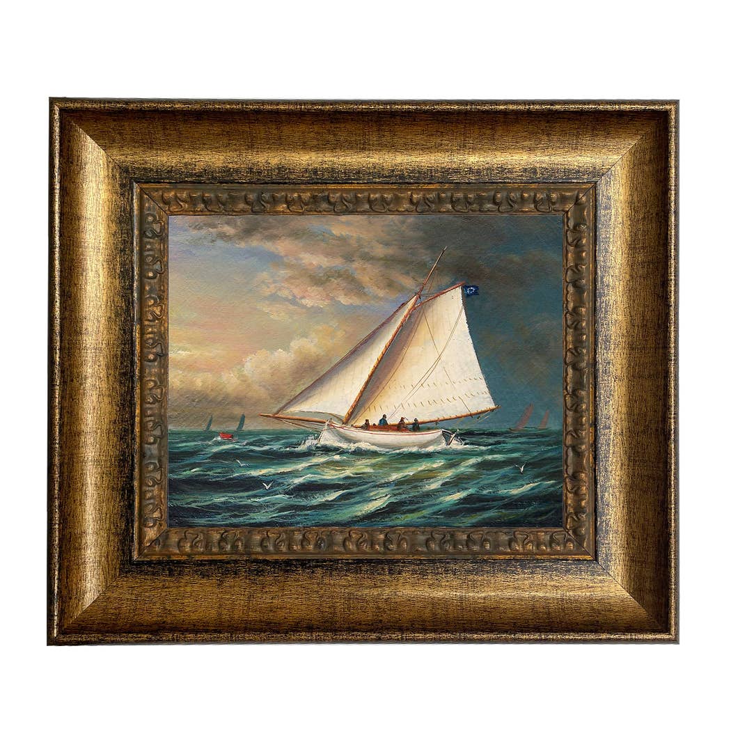 Madison Bay Co. - Historical Home Decor Reproductions - Wholesale Schilderen/Tekenen - Racing Boot Vintage Schilderij Afdruk op Canvas6